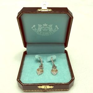 NWT Juicy Couture Crystal/Silver Drop Earrings